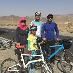 tourist cycling in iran